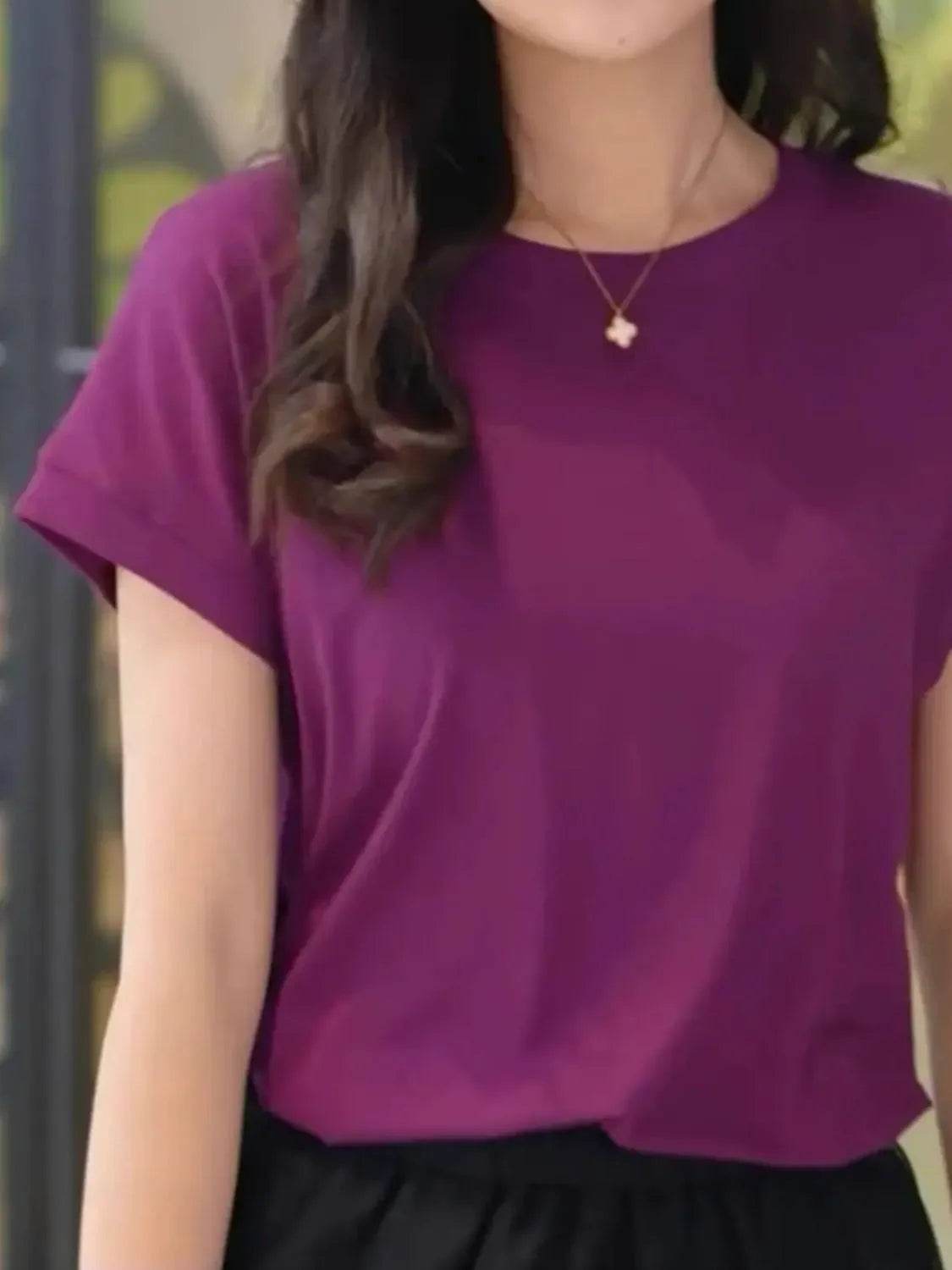 Round Neck Short Sleeve T-Shirt Trendsi 3a40c4c7-ced7-4ca9-94bf-3ec1544692f9-Max-Origin