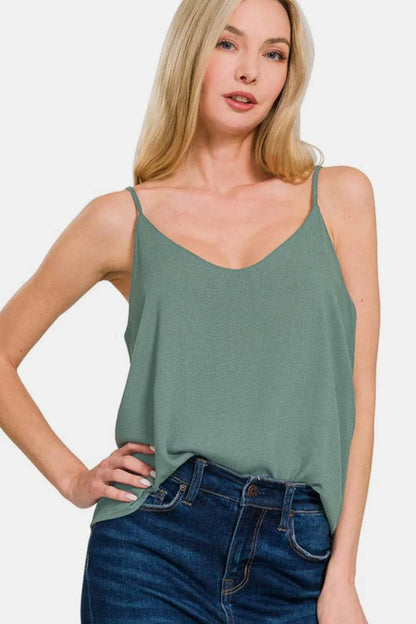 Zenana Two Layered Spaghetti Strap Cami Ash Jade Trendsi 3a412e12-d05f-47f0-90c7-2734f9cc8305-Max