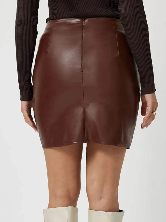 Ruched Asymmetrical Hem Skirt Trendsi 3a59e9ef-ef1e-486c-8344-94b56ceaab62-Max
