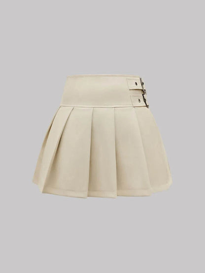 Buckle Decor Pleated Mini Skirt Trendsi 3a94b916-6589-4b67-9dfe-f4953d3a9c40-Max
