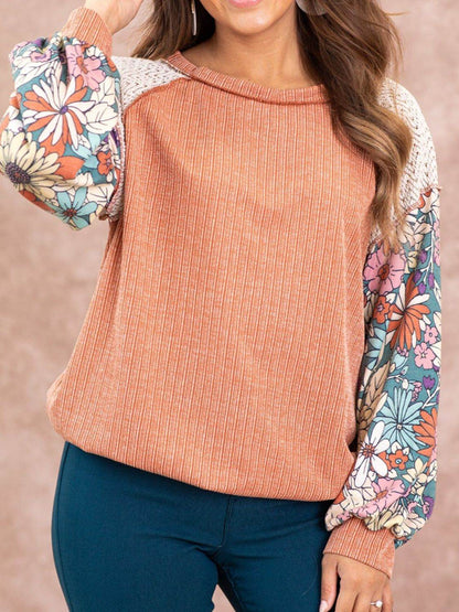 Exposed Seam Round Neck Blouse Trendsi 3aa8543094b9479b9bbc79c25a9f3b7e-Max