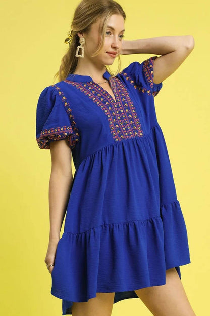 Umgee Floral Trim Puff Sleeve Mini Dress Trendsi 3aeb8b71-361e-42df-9ec7-bc04d3b5b2a0-Max-Origin