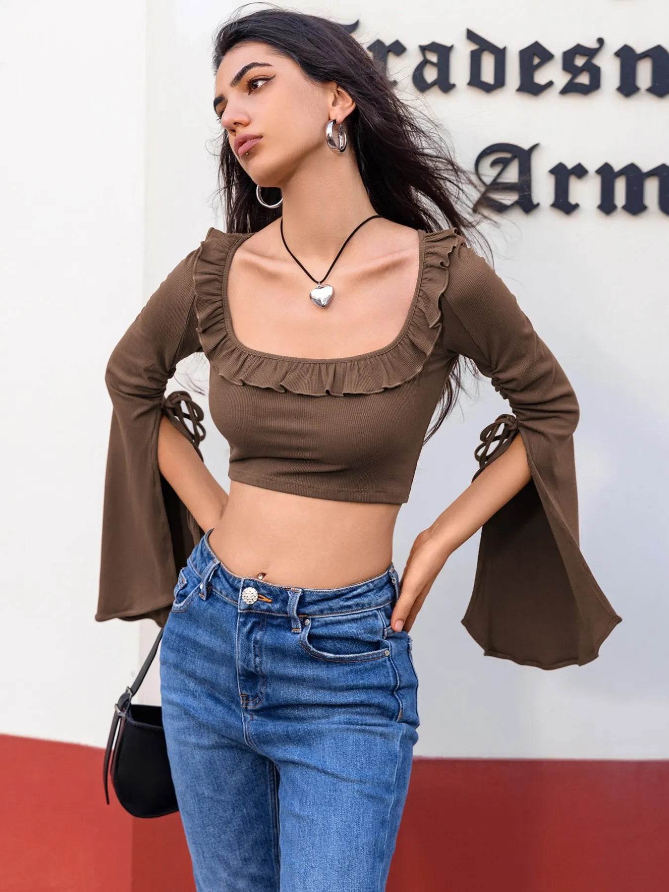 Ruffled Square Neck Long Sleeve Top Trendsi 3af9b0dc-27f1-4c85-8808-03acbe9b3d01-Max-Origin