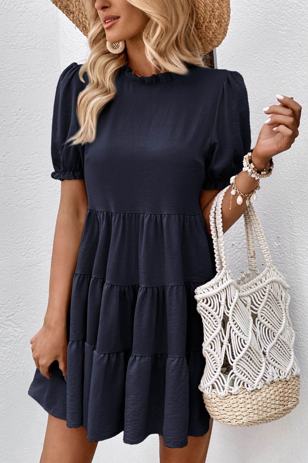 Perfee Puff Sleeve Tie Back Tiered Dress Trendsi 3b147badc2c84e71b4bb73049f08bd08-Max