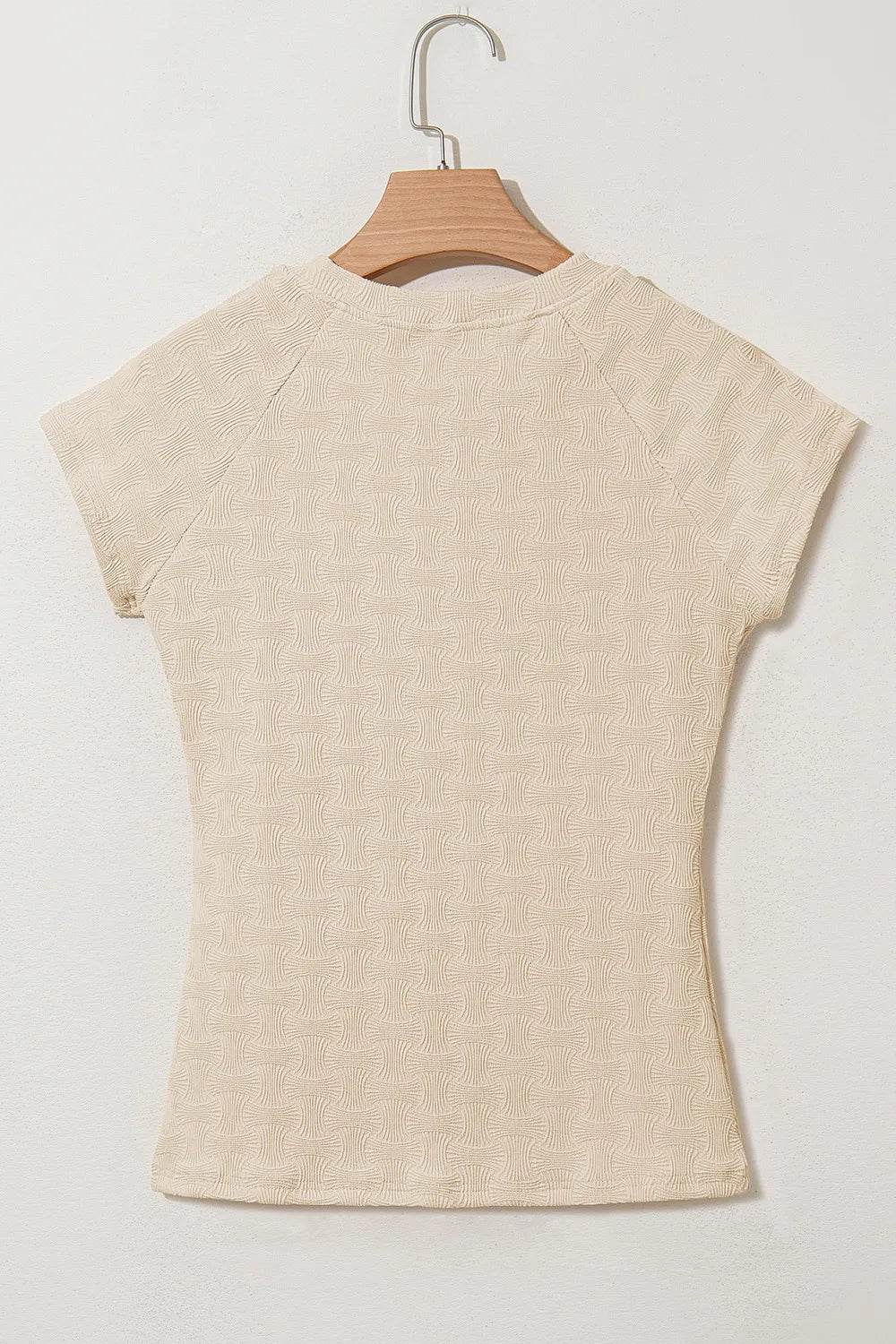 Textured Crew Neck Cap Sleeve Slim T Shirt Trendsi 3b18074e-0480-4168-a25c-d9c489089a05-Max-Origin