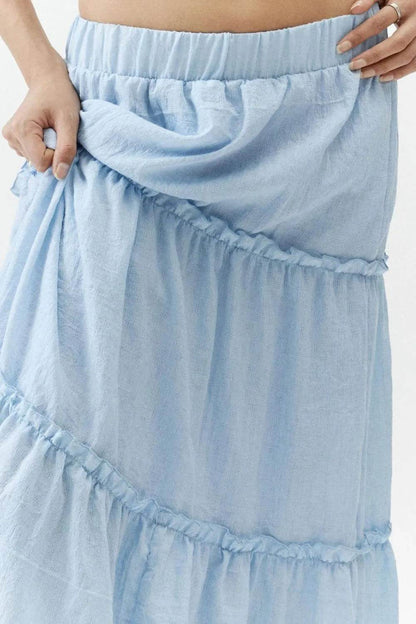 Frill Elastic Waist Skirt Trendsi 3b2e6654-eca1-40da-a6e2-77bf9b18662c-Max