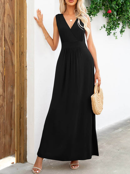 Surplice Neck Sleeveless Maxi Dress Trendsi 3b79b968783342b082837df5142440fe-Max