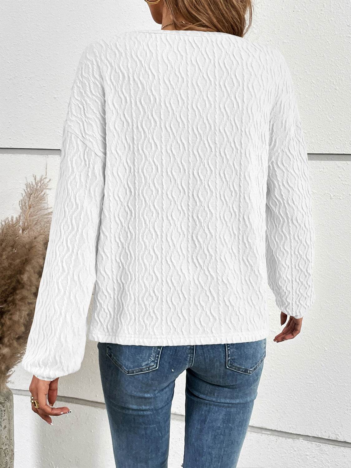 Ivy Lane Half Button Long Sleeve Top Trendsi 3b8af4fcab5844b6b38b98f1cb61f115-Max