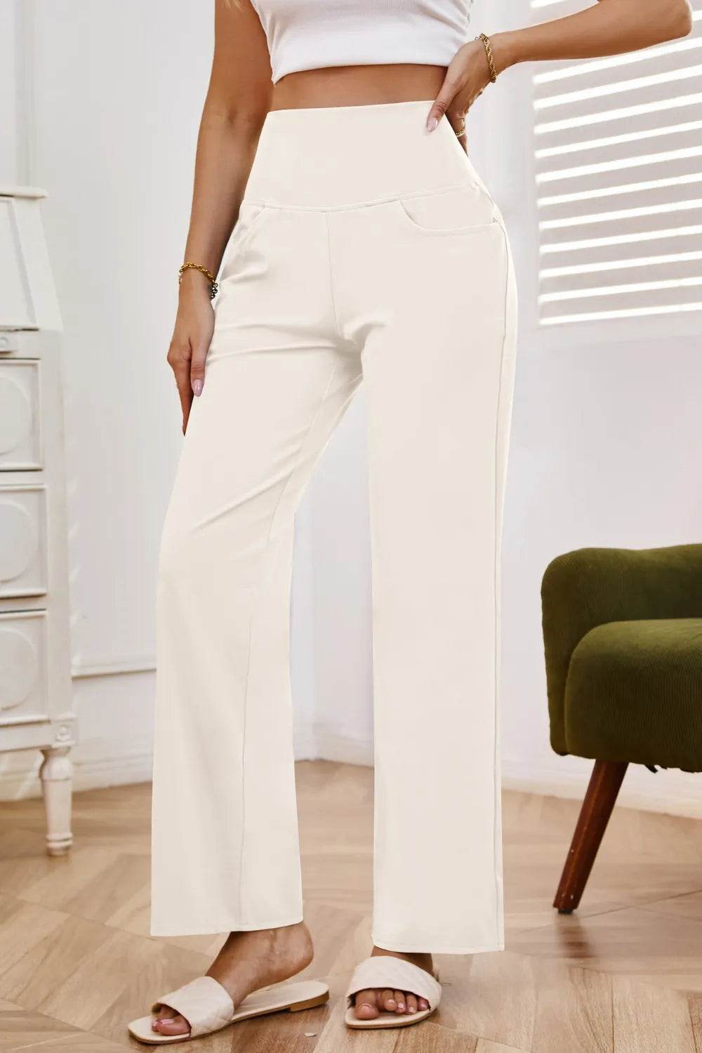 High Waist Wide Leg Pants with Pockets Trendsi 3b8e17ed-b79a-4fac-9eb2-206d93311533-Max
