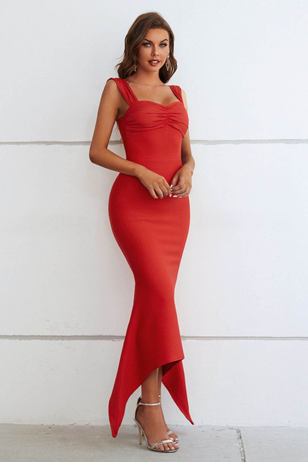 Ruched Sweetheart Neck Hem Detail Dress Trendsi 3bdf12a80c77439484c88e4fa88751ca-Max