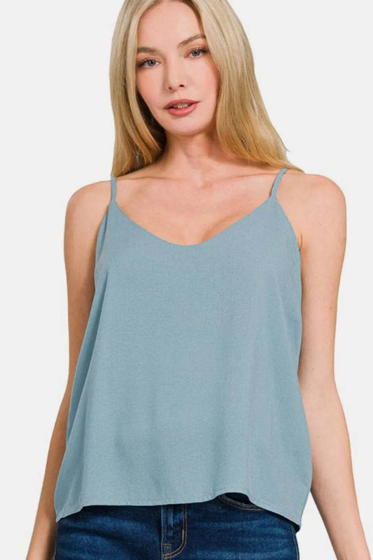 Zenana Two Layered Spaghetti Strap Cami BLUE GREY Trendsi 3bf2dc1d-cfac-4c43-b3b9-39741d23b5f2-Max