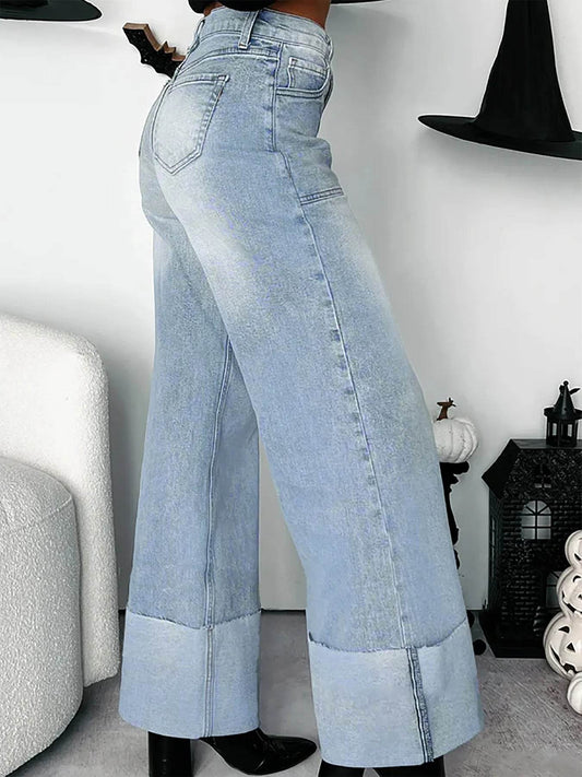 High-Waisted Wide-Leg Jeans with Cuffed Hem Trendsi 3c2924b2a5cf473b8a09557a79a73b8f-Max-Origin