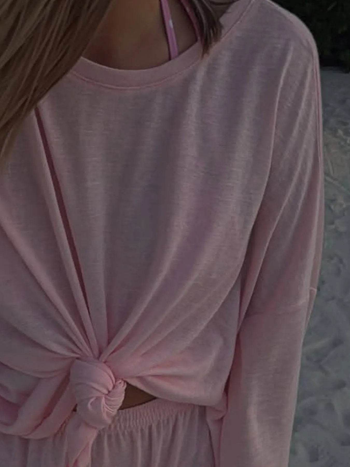 Knotted Long Sleeve T-Shirt Trendsi 3c605bc3-9851-432a-a011-9cf920716576-Max-Origin