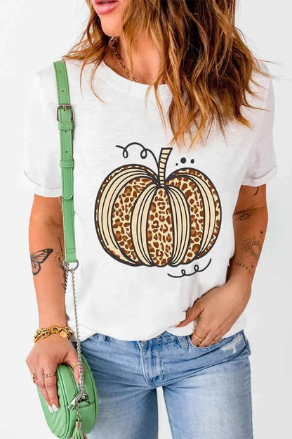 Pumpkin Round Neck Short Sleeve T-Shirt Trendsi 3cef823e-dfe6-4b19-90b9-c9417156367b-Max