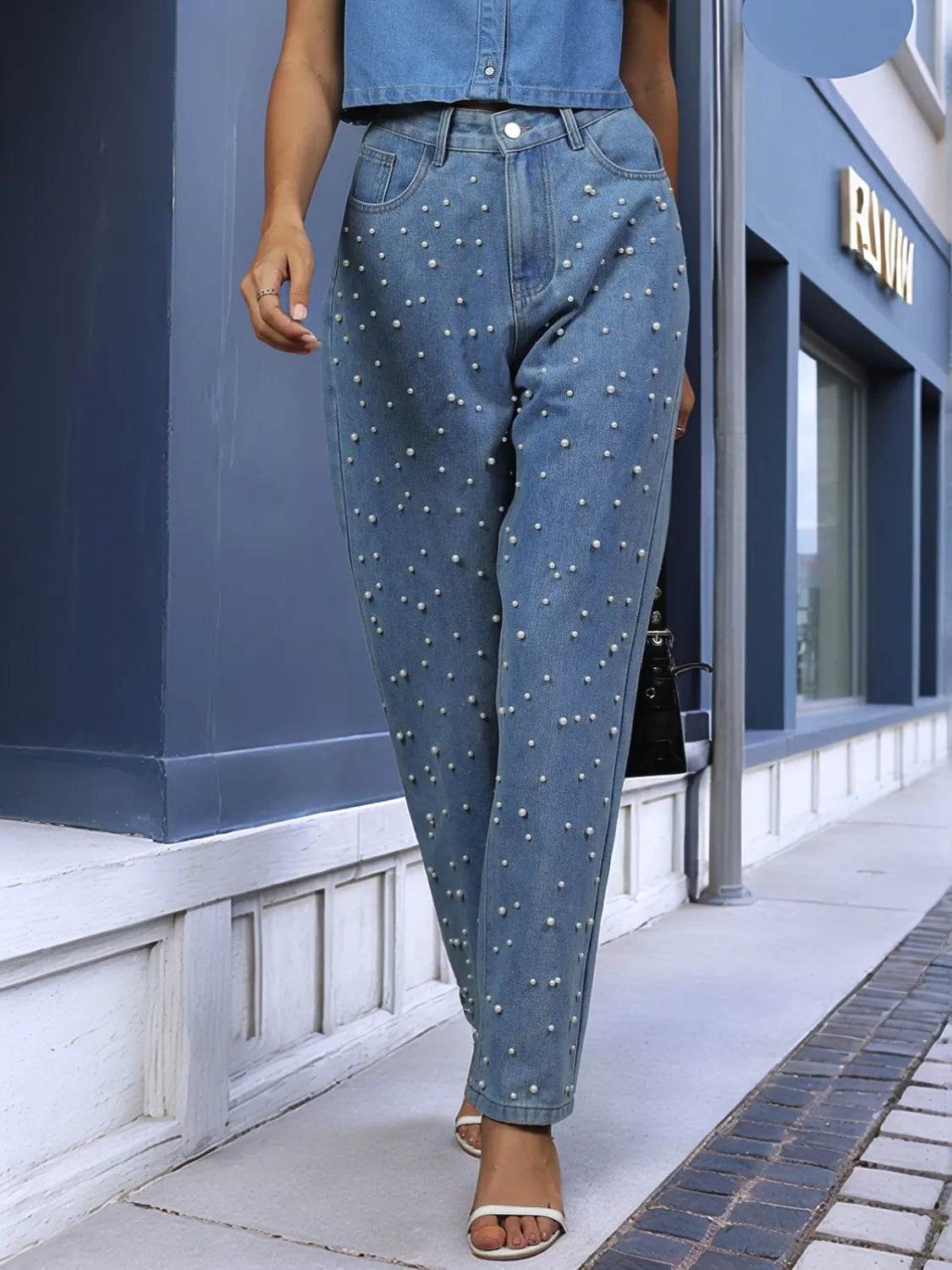Pearl Detail Jeans with Pockets Trendsi 3d2a4803-2781-416c-b74f-c146d01ccffa-Max-Origin