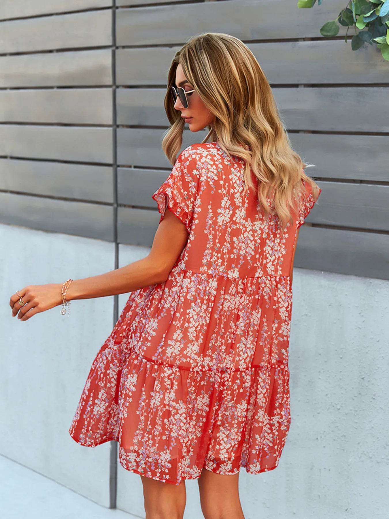 Floral Print V-Neck Ruffle Tiered Summer Mini Dress Trendsi 3d30b441238b41a39500f40c9caa67ad-Max-Origin