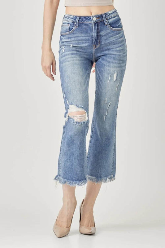 RISEN High Waist Distressed Cropped Bootcut Jeans DARK Trendsi 3d37dfba-e3d5-4961-b05f-c762ac0f64a7-Max