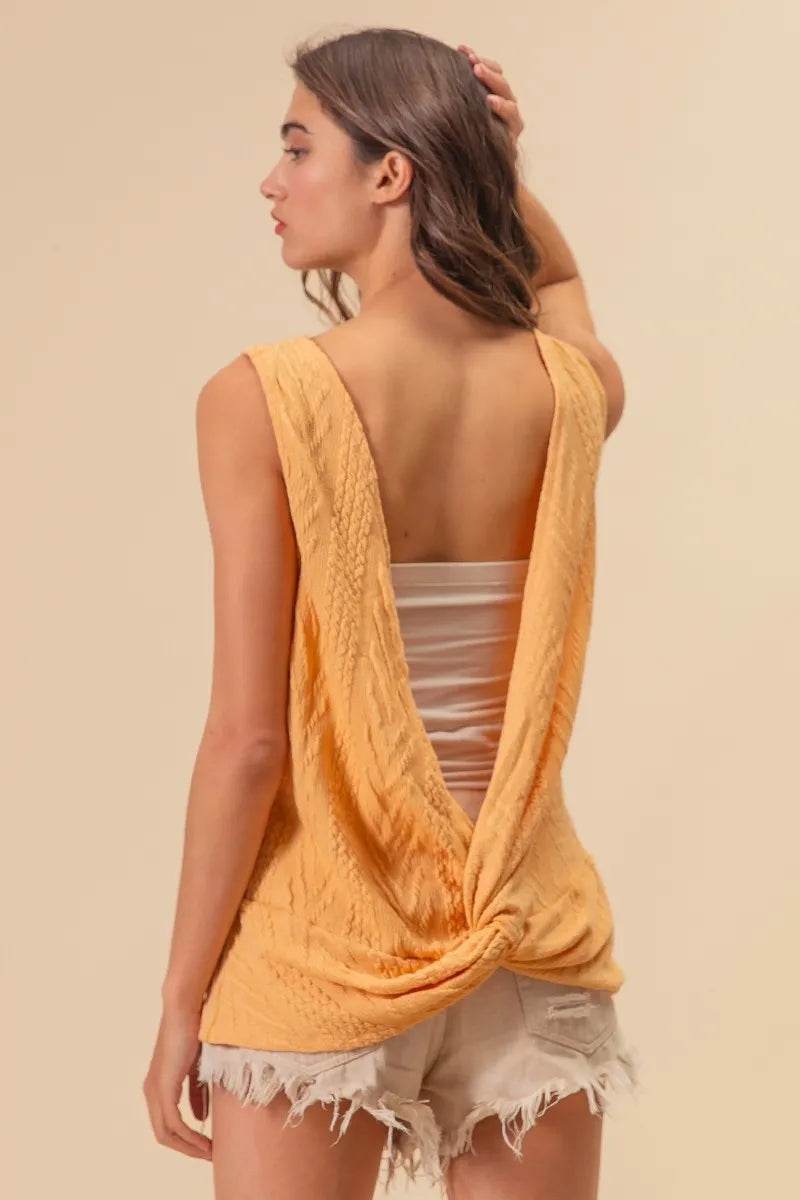 BiBi Textured Sweather Knit Twist Back Sleeveless Top Trendsi 3d3a9613c90742be939d5c4fde1f11a3-Max-Origin