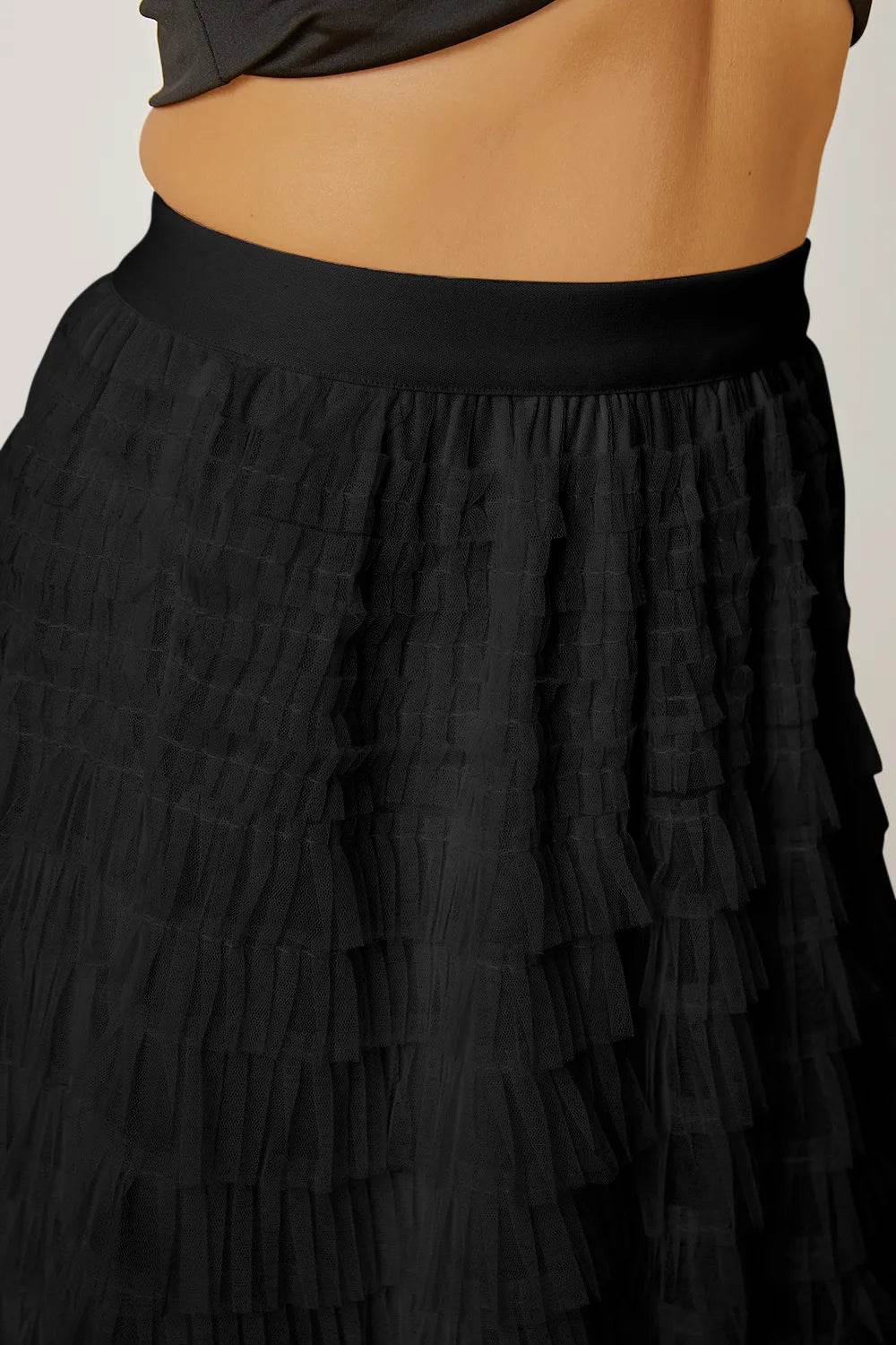 Ruched High Waist Tiered Skirt Trendsi 3d78bd3d-11e1-459b-8d15-840e0d6aff03-Max