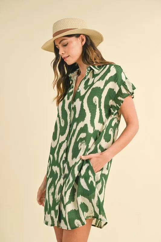 Annie Wear Abstract Printed Frill Sleeve Shirt Mini Dress Trendsi 3dcc8249958d4190be40e8916c768464-Max-Origin