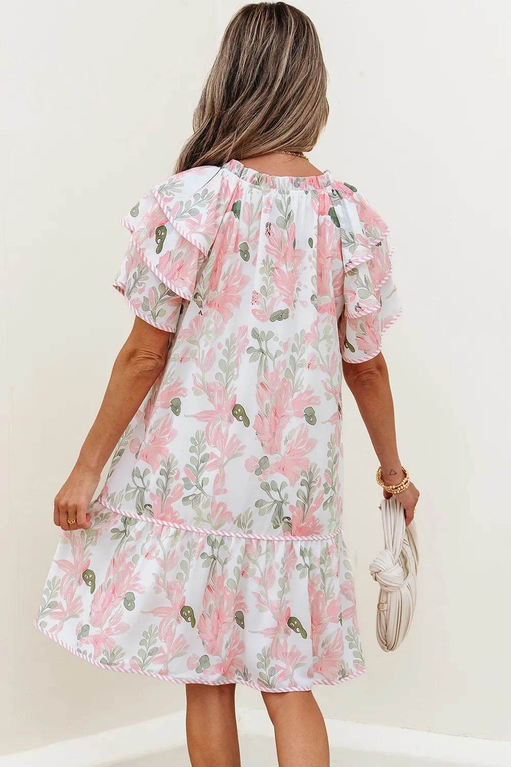 Floral Contrast Edge Layered Short Sleeve Mini Dress Trendsi 3e01e614-ae08-422d-8585-80298b42fc1f-Max-Origin