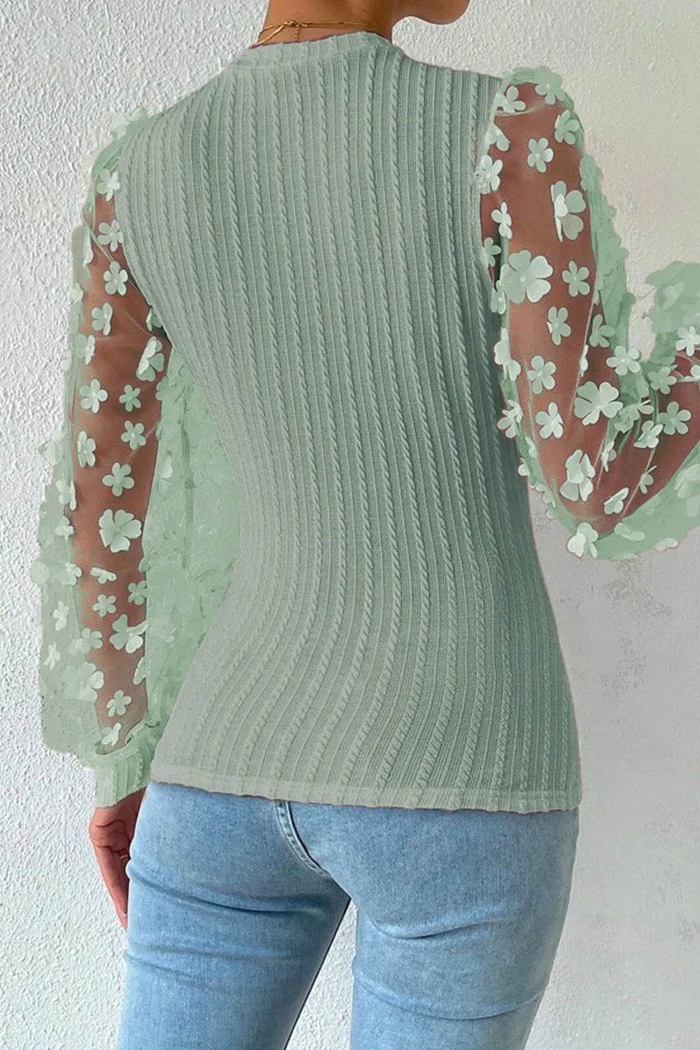 Textured Applique Long Sleeve Blouse Trendsi 3e14cdfb-ecaa-4b7d-9cc7-661a50213c22-Max