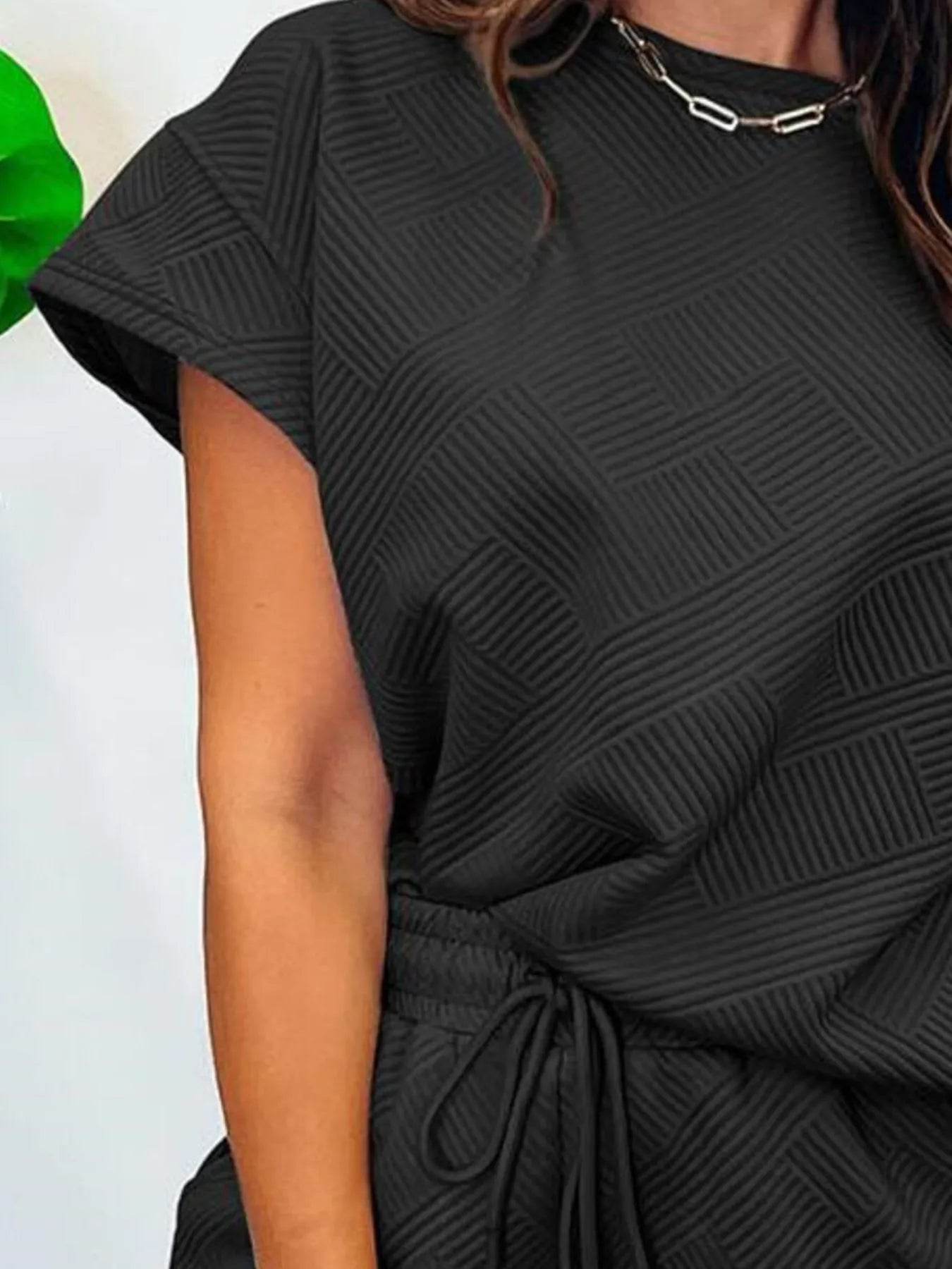 Textured Round Neck Top and Shorts Two-Piece Set Trendsi 3e1f4ef5-e72e-4ae6-8e7d-0b562717f496-Max-Origin