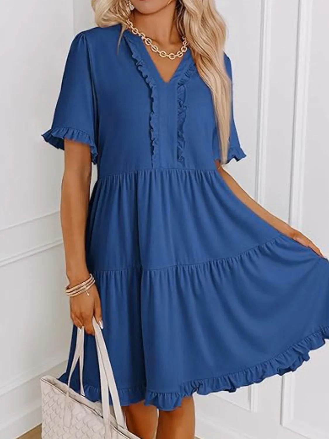 Tiered Notched Short Sleeve Mini Dress Trendsi 3e2918df-f18a-4f58-968e-e1dbc9bcb63e-Max-Origin