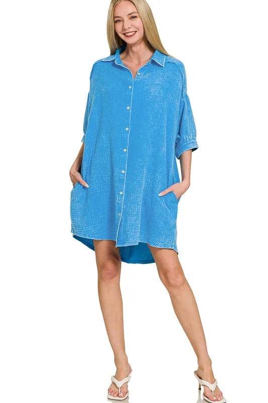Zenana Washed Double Gauze Button Down Shirt Dress Trendsi 3e3c8dea550444e1b4ecd9a539233f77-Max-Origin