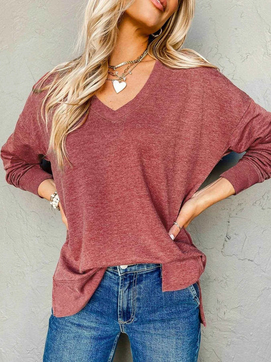 V-Neck Casual Long Sleeve T-Shirt Trendsi 3e5717b7-7321-4978-aec2-22c1d20af944-Max-Origin