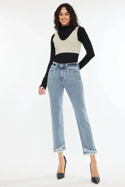 Kancan Raw Hem High Rise Straight Jeans Medium Trendsi 3e926ca5-2db7-48fe-a2ac-e698c3d8b02f-Max