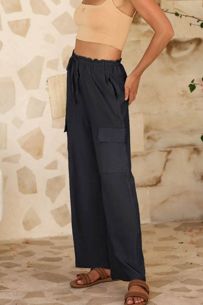 Drawstring Frilled Waist Wide Leg Utility Trousers Trendsi 3eb829da-3b63-479b-a5a3-f0627b4b70b6-Max-Origin