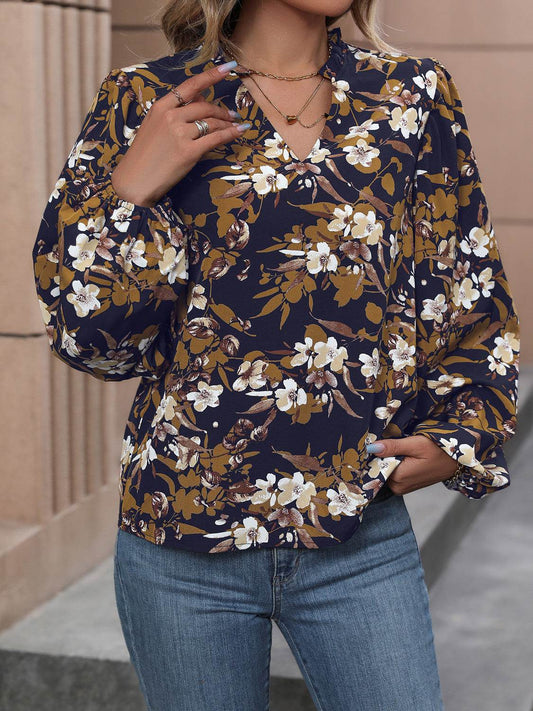 Perfee Floral Notched Balloon Sleeve Blouse Navy Trendsi 3ec7f96bd3ab4ca3b34f0771246728b9-Max