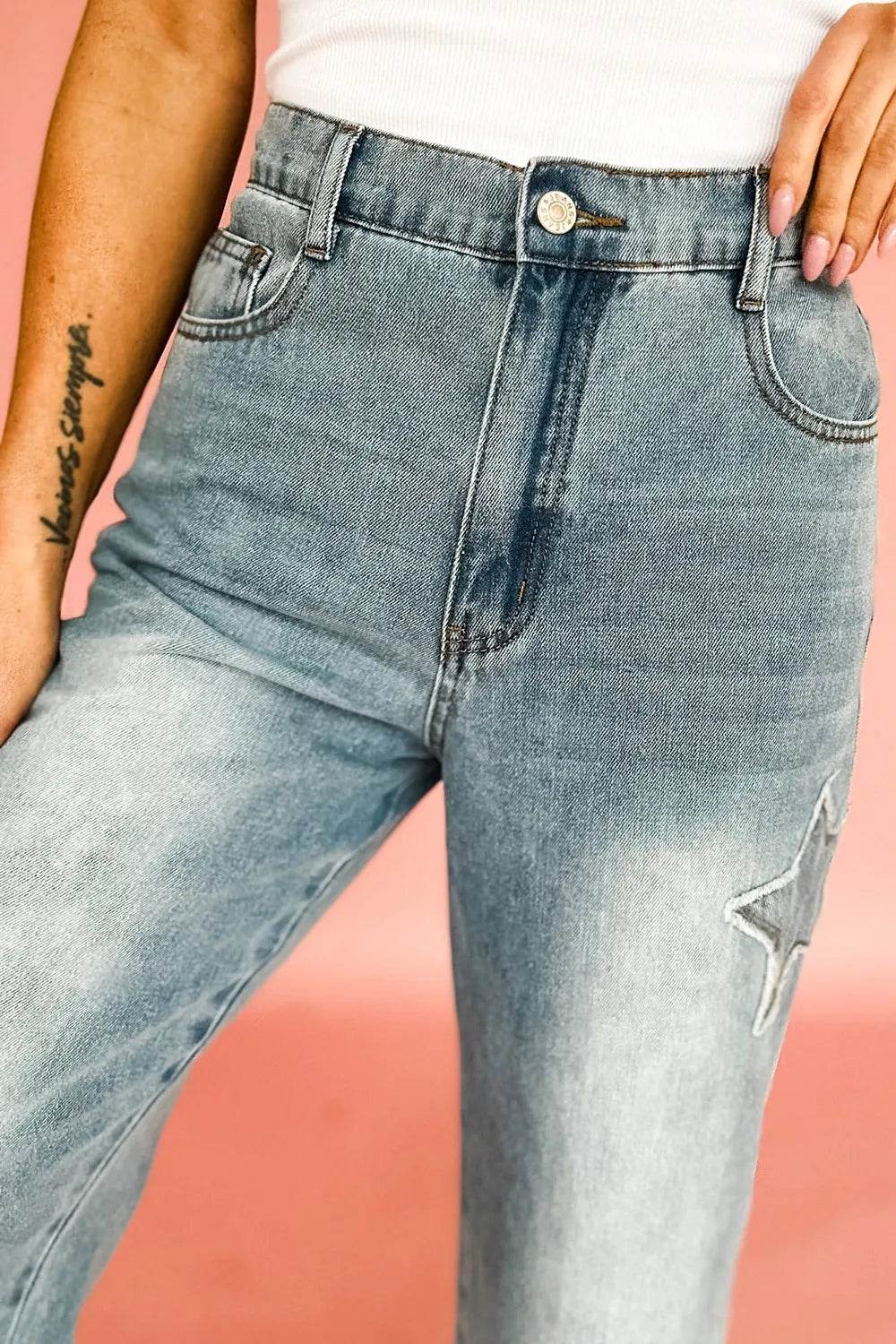Star Embroidered High Waist Wide Leg Jeans Trendsi 3ed5b650-cd92-40e2-9a63-6576507c3f62-Max-Origin