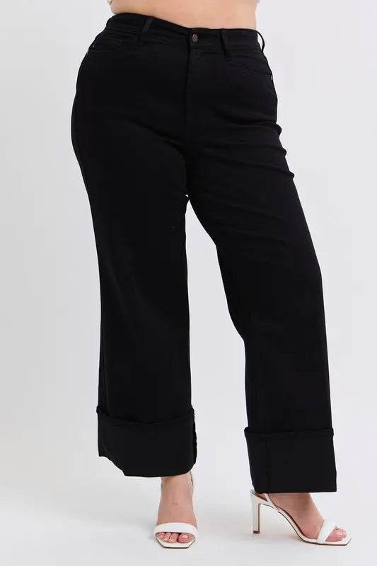 Judy Blue Full Size High Waist Reto Wide Leg W/ Cuff Plus Size Trendsi 3ef4e2b7-7ada-4179-8e5d-a659568cbc51-Max-Origin