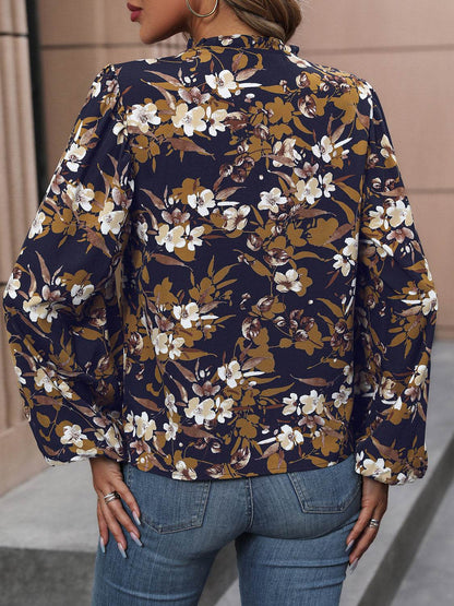 Perfee Floral Notched Balloon Sleeve Blouse Trendsi 3f153c7ed5c24ba79f973569546a2b6d-Max