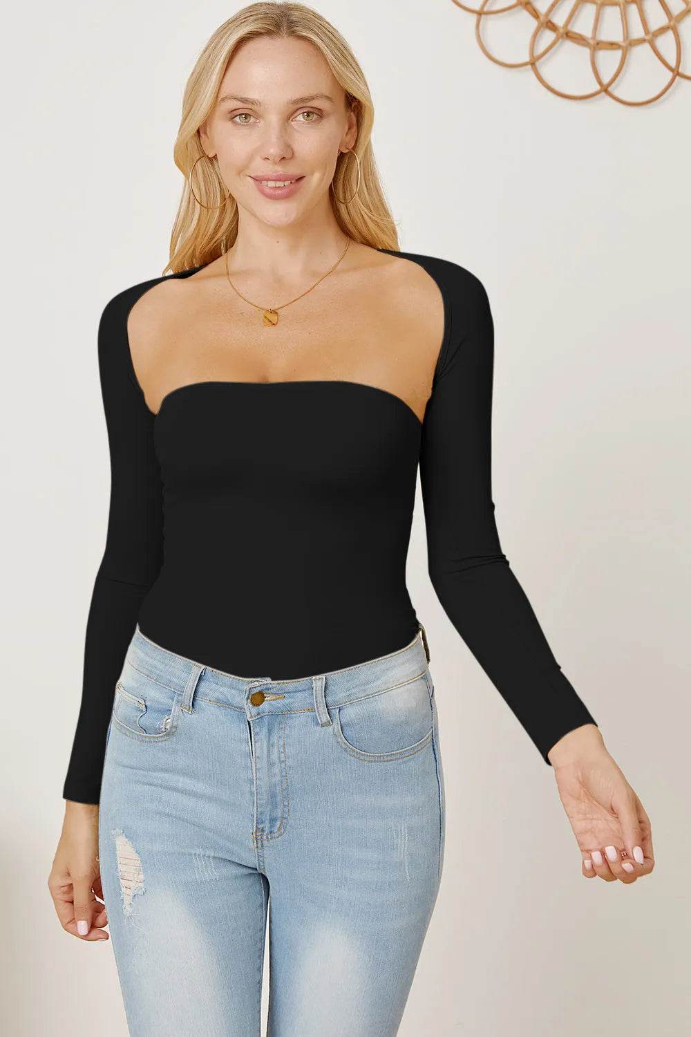 Cutout Raglan Sleeve Bolero and Tube Top Black Trendsi 3f2583de-c14a-4885-8c0e-0ac37dec4203-Max