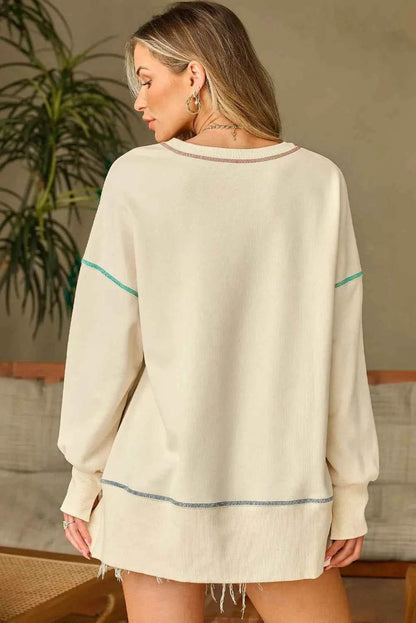 Contrast Stitching Sequin Pumpkin Round Neck Long Sleeve Sweatshirt Trendsi 3f34ebe5-3160-4da3-8fc6-e50351fb4672-Max