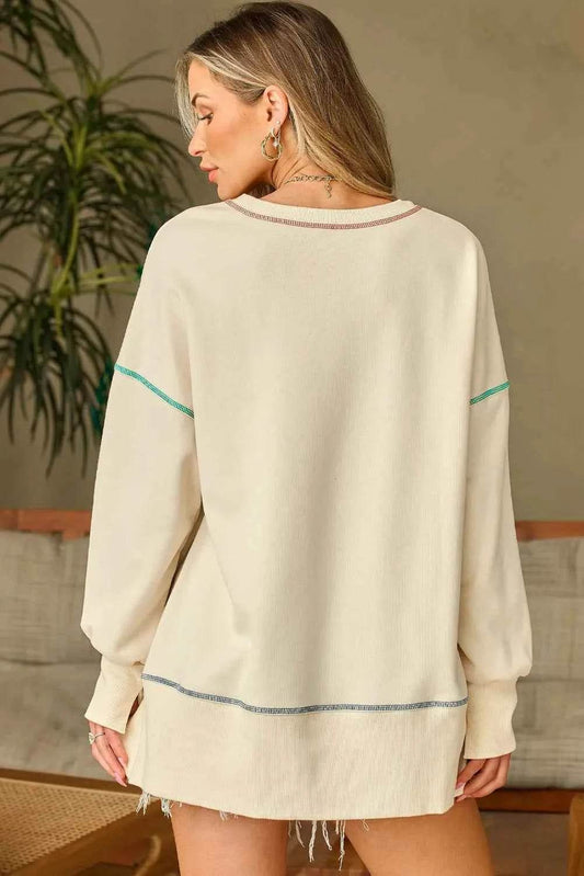 Contrast Stitching Sequin Pumpkin Round Neck Long Sleeve Sweatshirt Trendsi 3f34ebe5-3160-4da3-8fc6-e50351fb4672-Max
