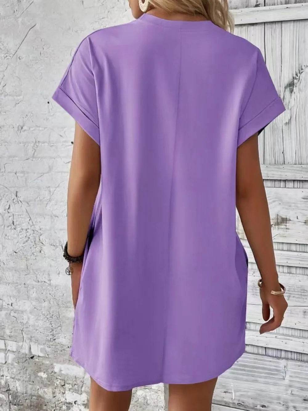 Pocketed Round Neck Short Sleeve Dress Trendsi 3f6083cd-58e8-48a7-8972-07f4c18afa0f-Max