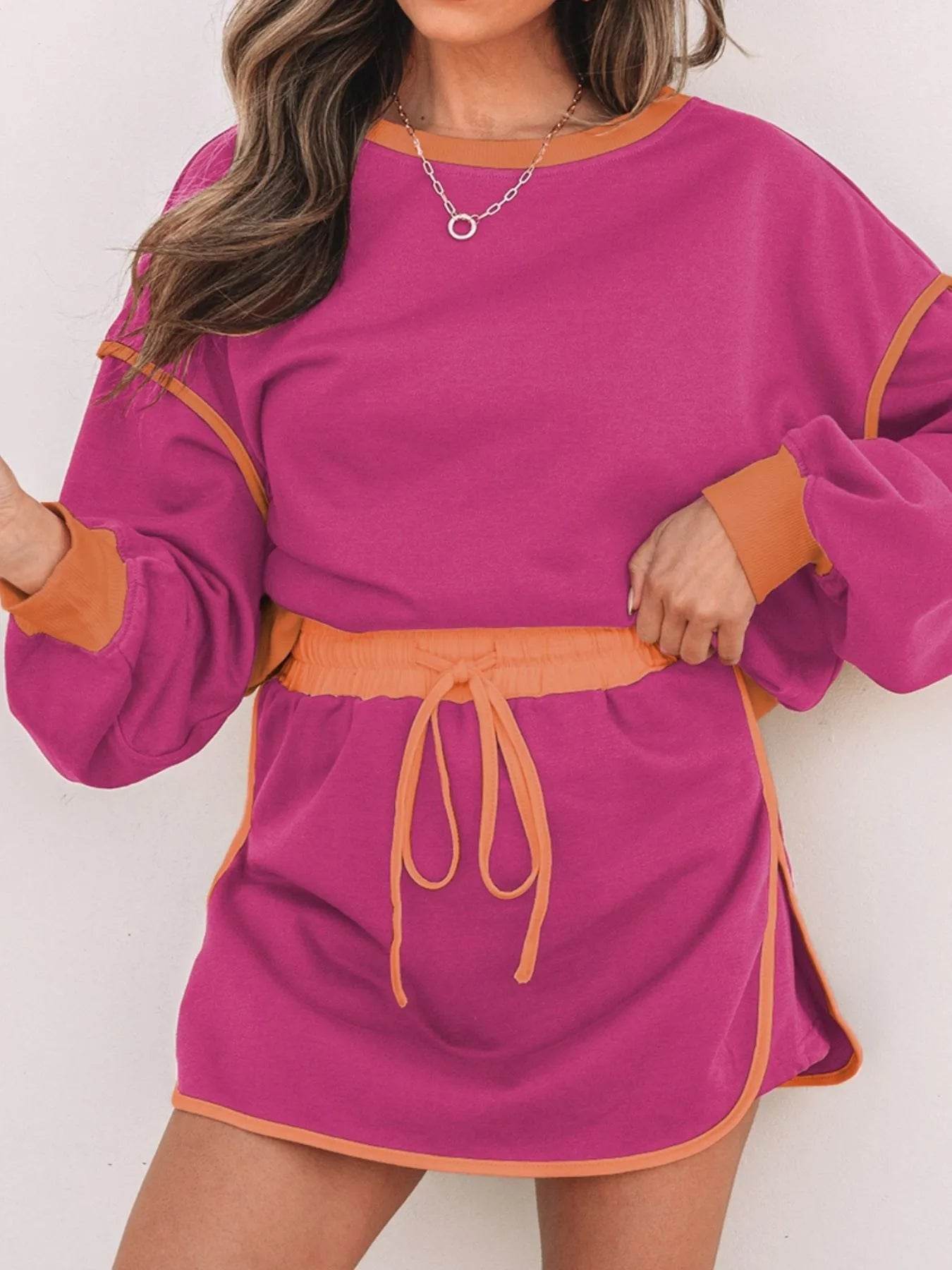 Contrast Trim Long Sleeve Top and Skort Set Trendsi 3f634181-e524-42cb-8b70-88f1736c8ddd-Max-Origin