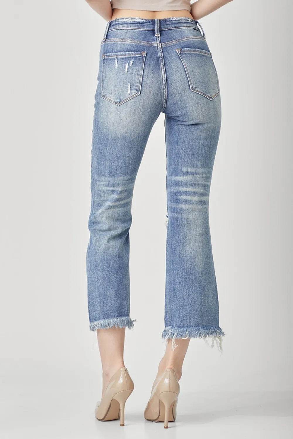 RISEN High Waist Distressed Cropped Bootcut Jeans Trendsi 3f8aaeaf-6bbb-425b-a475-21c5be31478c-Max