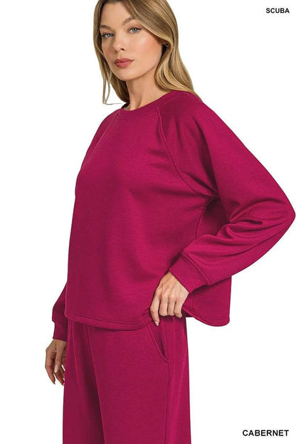 Zenana Scuba Crewneck Sweatshirt and Pants Set Trendsi 3f9cf9b44a9840daab743ef1d4c7b522-Max-Origin