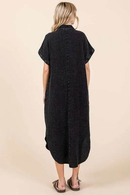 Mittoshop Mineral Wash V Neck Button Up Midi Shirt Dress Trendsi 3fd55ca3-677e-454a-b5a7-004ac204b609-Max