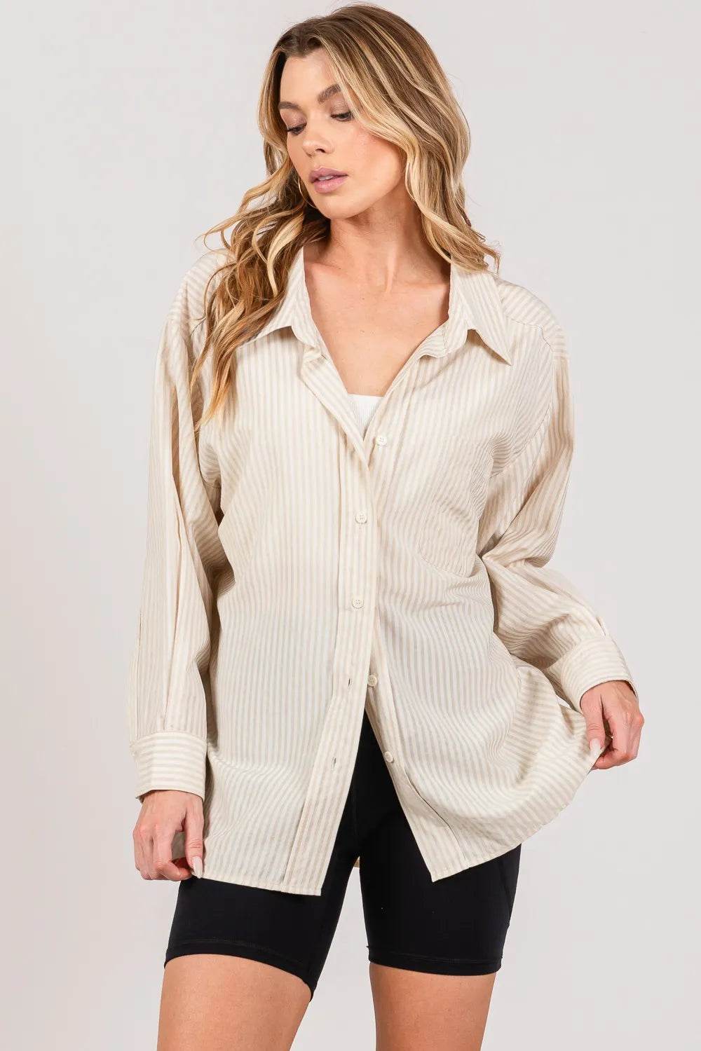 SAGE + FIG Striped Button Up Long Sleeve Shirt Trendsi 3fe3888f-ea37-45c4-8015-2b296cd7bf10-Max