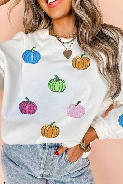 Pumpkin Round Neck Long Sleeve Sweatshirt Trendsi 4008a454-5752-4aa9-8bcd-8ee278c56f98-Max-Origin