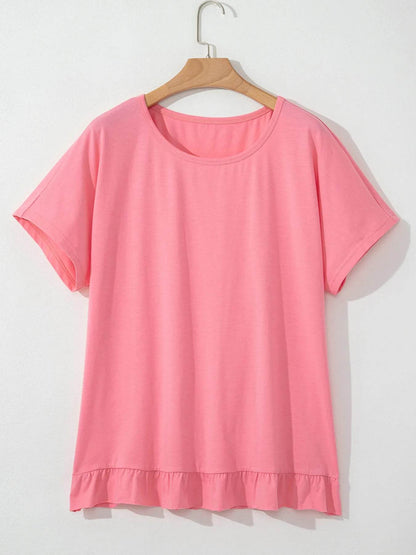 Ruffle Hem Round Neck Relaxed T-Shirt Trendsi 4012b8179c3443d28a6d39e7367e1252-Max-Origin