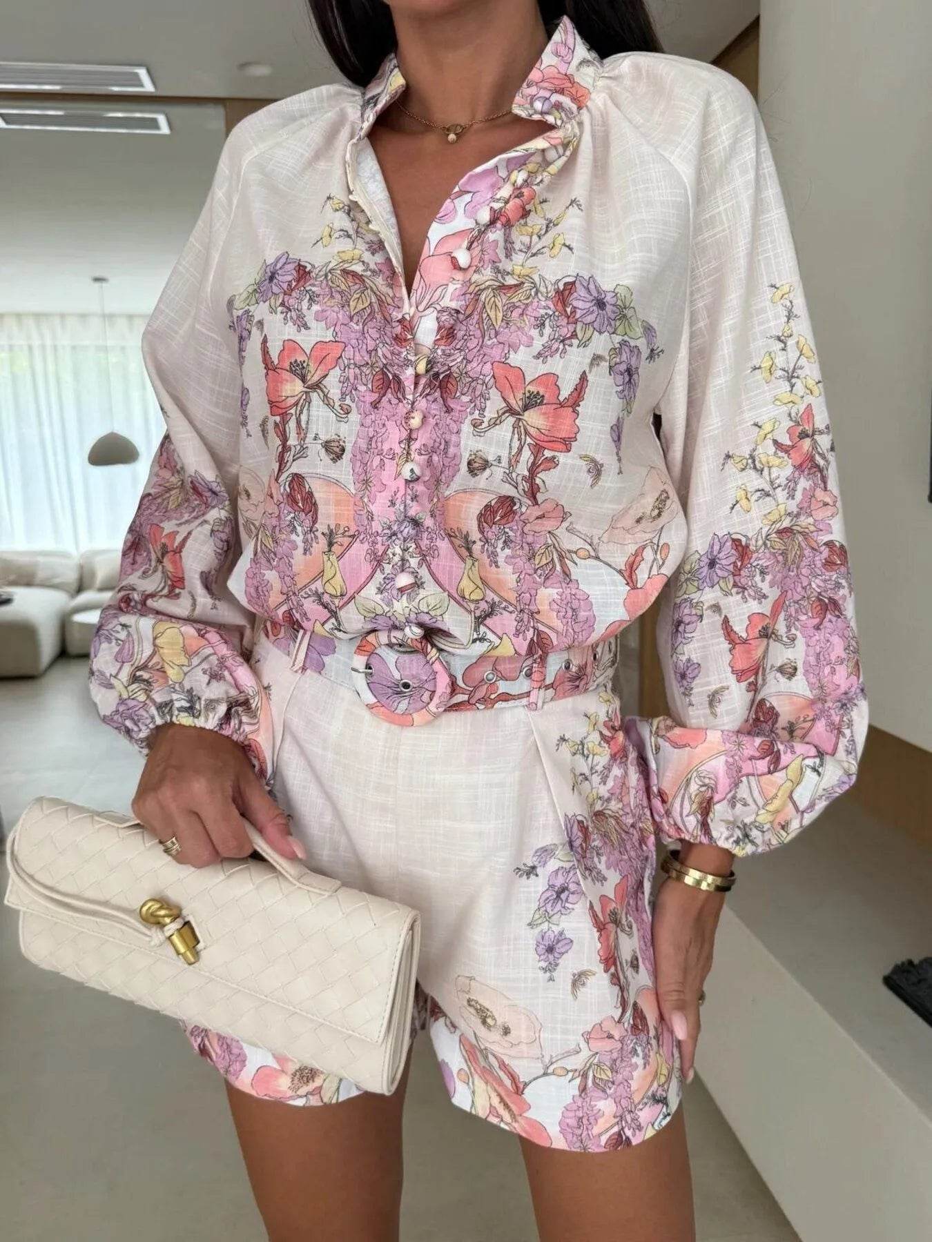 Printed Long Sleeve Shirt and Shorts Set Pink Trendsi 4018c7d6-dc6a-48ac-b8aa-f07719a4e8b8-Max-Origin