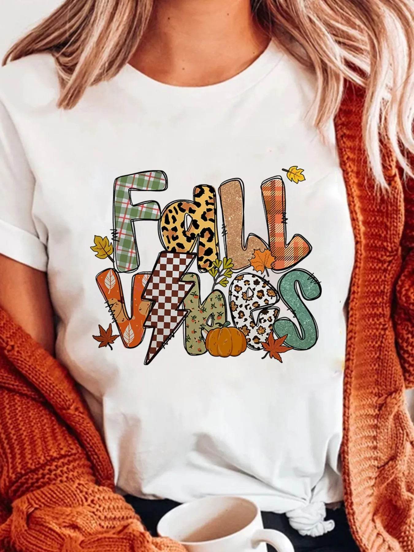 FALL VIBES Cotton Blend Casual T Shirt Trendsi 4025a537-a1e2-4932-b8ee-354b6faee853-Max-Origin