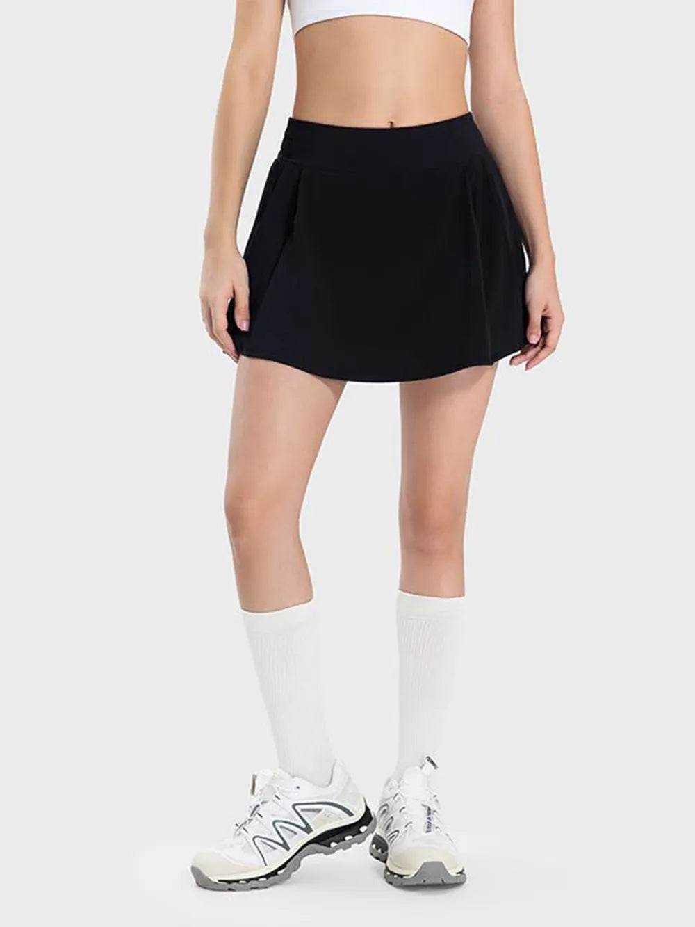 Millennia Pleated Detail Mid-Rise Waist Active Skirt Black Trendsi 404d943d-4632-4e99-8412-c02783cc628e-Max
